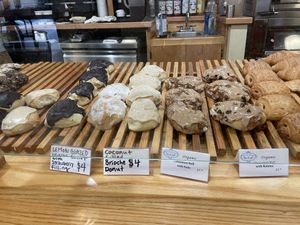 Assortment of all vegan pastries in the display   at Breads On Oak - Carondelet St in New Orleans