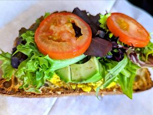 Avocado toast with tofu scramble at Breads On Oak - Carondelet St in New Orleans