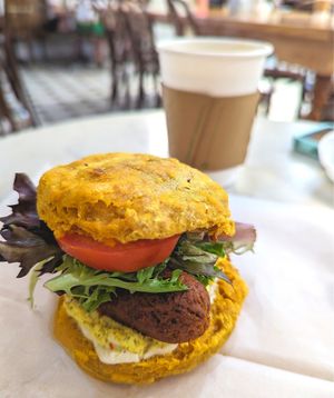 Pumpkin biscuit with tofu scramble at Breads On Oak - Carondelet St in New Orleans