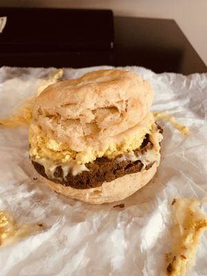Biscuit Tower with garbanzo bean sausage   at Breads On Oak - Carondelet St in New Orleans