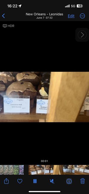 Cinnamon roll and Boston crème brioche donuts!  at Breads On Oak - Carondelet St in New Orleans