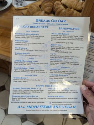 Menu 1 at Breads On Oak - Carondelet St in New Orleans