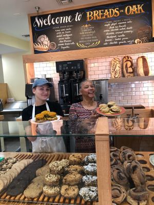 Counter pastries. Shown are Irish tea biscuits, cookies and maple glazed cinnamon rolls. All organic and vegan.  at Breads On Oak - Carondelet St in New Orleans