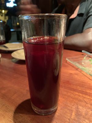 Hibiscus ice tea at Yasmina's Itzalanyasayan in San Francisco