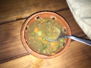 Just a tasty cup that they bring to your table with your meal. at Yasmina's Itzalanyasayan in San Francisco