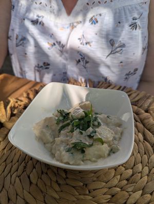 Creamy potatoes at Yasmina's Itzalanyasayan in San Francisco