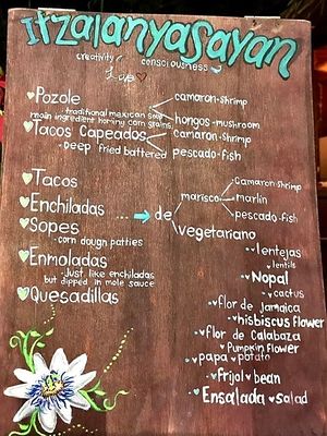 Hand painted menus at Yasmina's Itzalanyasayan in San Francisco
