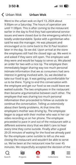  at Urban Wok in St Paul