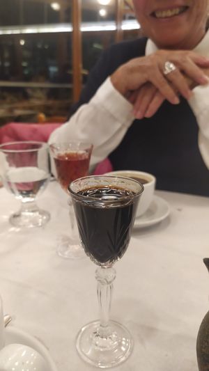 Walnut and cornel liqueur at Vakhos Taverna - Βάκχος Ταβέρνα in Delphi