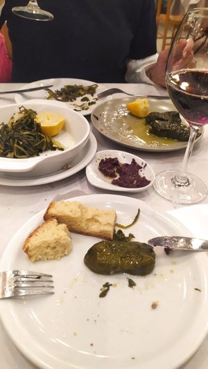 The warm stuffed vine leaf at Vakhos Taverna - Βάκχος Ταβέρνα in Delphi