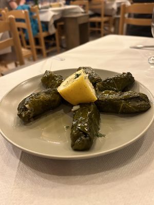 Vine leaves  at Vakhos Taverna - Βάκχος Ταβέρνα in Delphi