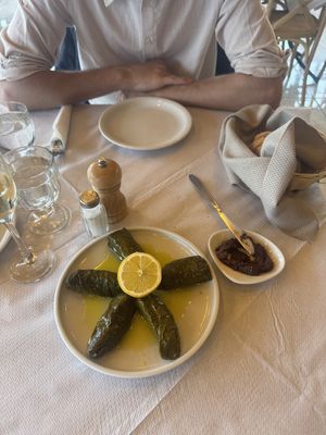 Vine leaves  at Vakhos Taverna - Βάκχος Ταβέρνα in Delphi