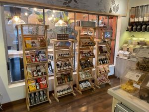 Bulk good area at Bahji Bakery Rosales in Bogota