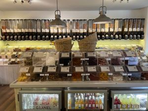 Bulk area in store at Bahji Bakery Rosales in Bogota