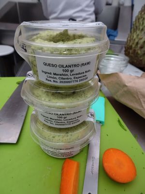 raw vegan cheese at Verde Mango in Bogota