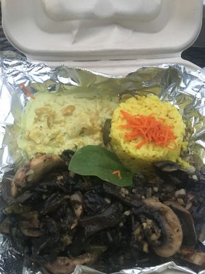 Mushroom curry with ginger rice (yum!) at Pearl of the Ocean in Santa Cruz