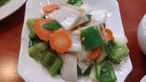 Fried mix vegetables at M&L Chinese in Dublin