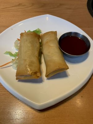 Veg spring rolls with sweet and sour sauce   at M&L Chinese in Dublin