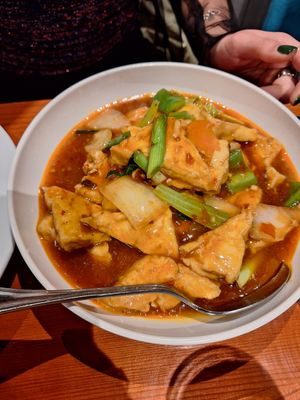 Stir fried tofu in homemade spicy sauce at M&L Chinese in Dublin
