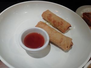 Spring rolls with sweet n sour sauce at M&L Chinese in Dublin