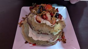 Stuffed pancake at Antojitos Veganos in Bayamon