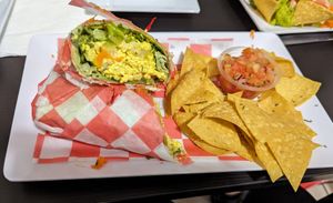 Burrito rellerade at Antojitos Veganos in Bayamon