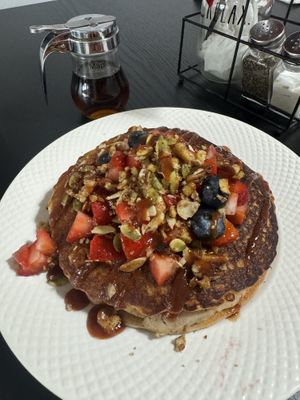 Panqueques con guayaba  #Veganuary at Antojitos Veganos in Bayamon