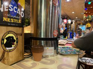 Sangria, beer, and a sticker from my hometown!  at Poco Loco in Chamonix-mont-blanc