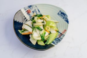 stir fry mix vegetables with soy sauce at Niam Niam in Ljubljana