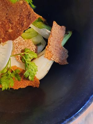 Salad with turnip and spring onion at Bellies in Stavanger