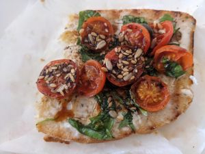 Margarita toast (real portion is 2x bigger 😅) at Moko Veggie Café - Alvalade in Lisbon