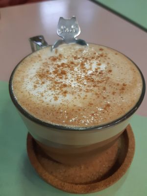Cappuccino at Moko Veggie Café - Alvalade in Lisbon