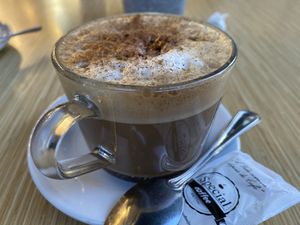 Cappuccino with almond milk at Moko Veggie Café - Alvalade in Lisbon
