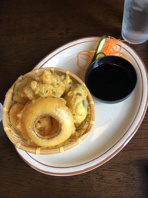 Vegetable Tempura (Ask to not share fryer)  at Oshima Sushi in Sioux Falls