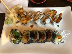 Vegan Vegetable Roll and Sweet Potato Roll at Oshima Sushi in Sioux Falls