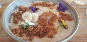 Biscoff porridge (vg) at Farmhouse in Harrogate