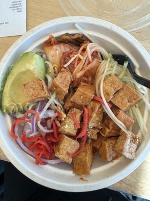 Build a bowl with rice base and spicy tofu  at MDW - Arami - TA in Chicago