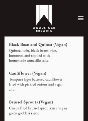 Menu (online) at Woodstock Brewing in Phoenicia