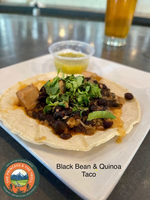 Black Bean & Quinoa Taco  at Woodstock Brewing in Phoenicia