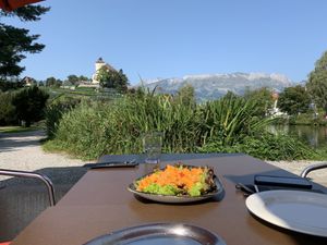 Vegan pumpkin salad! Very delicious! at Galerie am See in Buchs