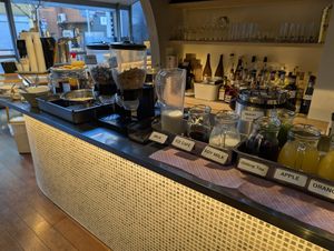 Pancakes (little pikelets) are included in the price at Vegetable Dishes OKI @ IMU Hotel in Kyoto