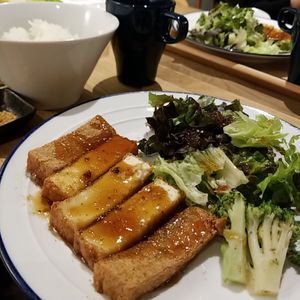 For lunch menu fried tofu at Vegetable Dishes OKI @ IMU Hotel in Kyoto