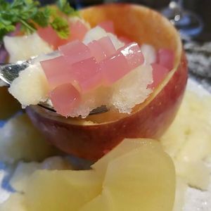 Apple dessert at Vegetable Dishes OKI @ IMU Hotel in Kyoto