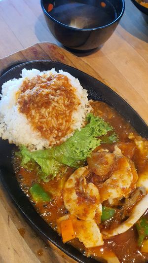 Hotplate Sambal Prawn at Zi Zai Vegetarian 自在齋 - Tampines in East Singapore