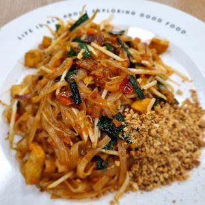 Pad Thai 60 Bhats. USD 1.8 at Vegetarian Food Stall - Jewelry Trade Center in Bangkok