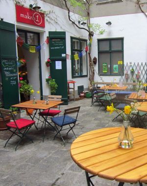 Outside seating at Makro 1 in Vienna