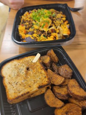 Jalapeño burger with fries and nachos at The Cul De Sac Kitchen in Indianapolis