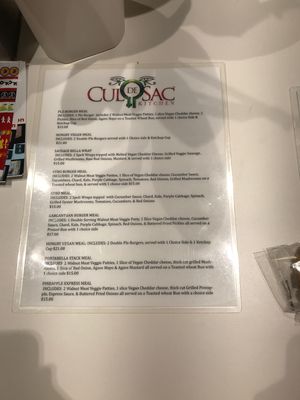 Menu at The Cul De Sac Kitchen in Indianapolis