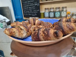 Vegan blueberry croissants😍 at The Castle Cafe in North London