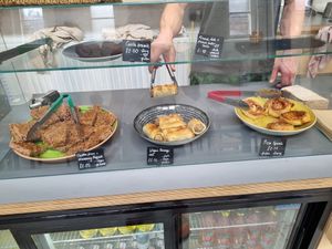 Food selection at The Castle Cafe in North London